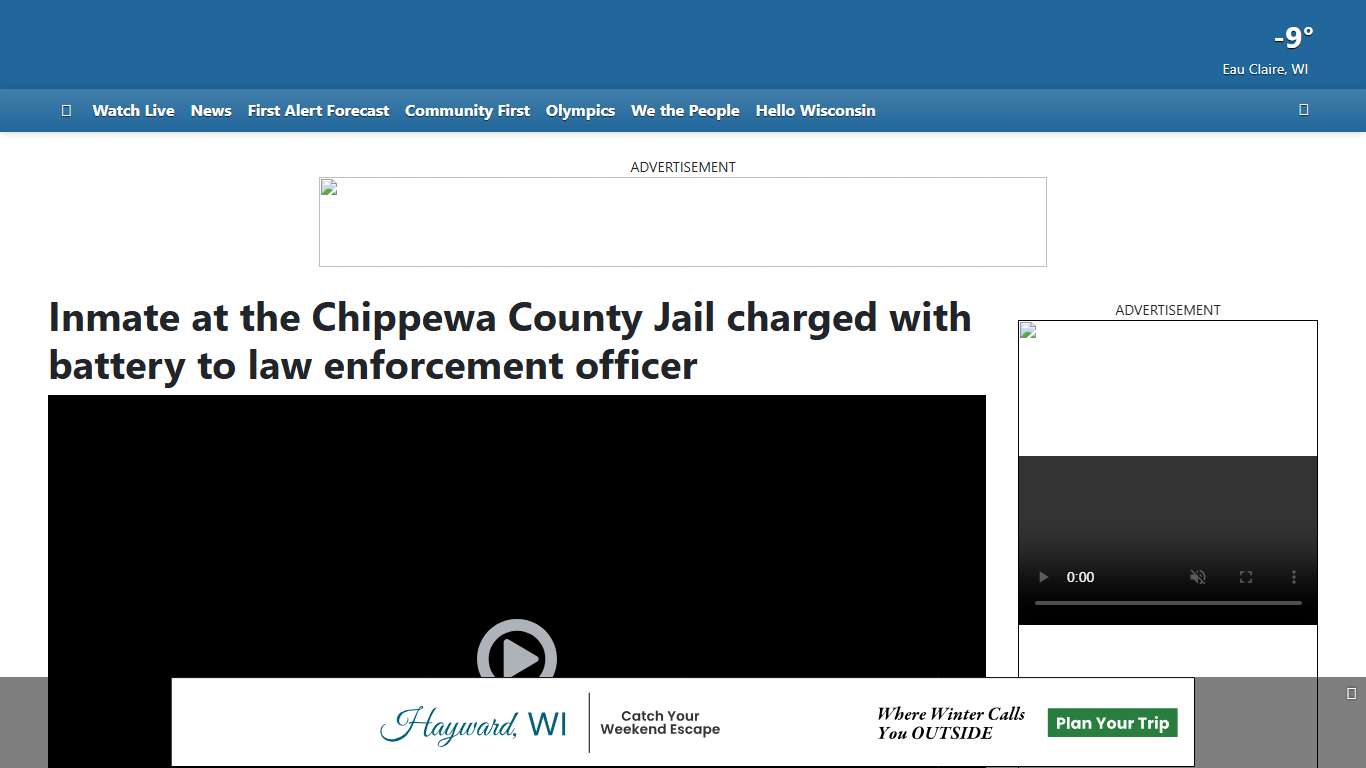 Inmate at the Chippewa County Jail charged with battery to law enforcement officer